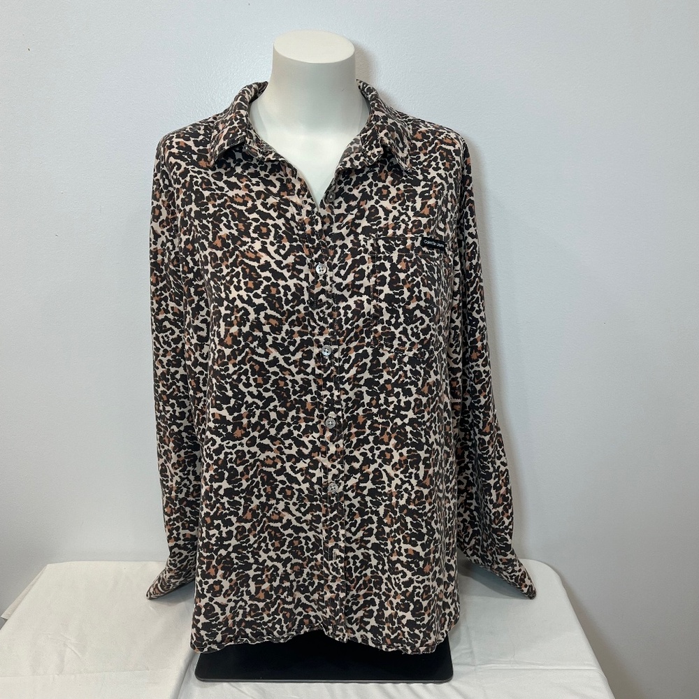 Leopard Print Calvin Klein Jeans button up blouse